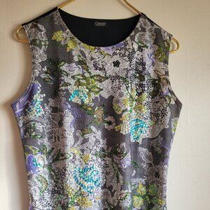 Cirana Los Angeles Women’s Sleeveless Black Top Sz XL – Hand Embroidered